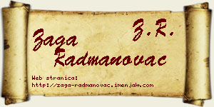 Zaga Radmanovac vizit kartica
